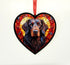 Flat Coated Retriever Stained Glass Effect Heart Suncatcher
